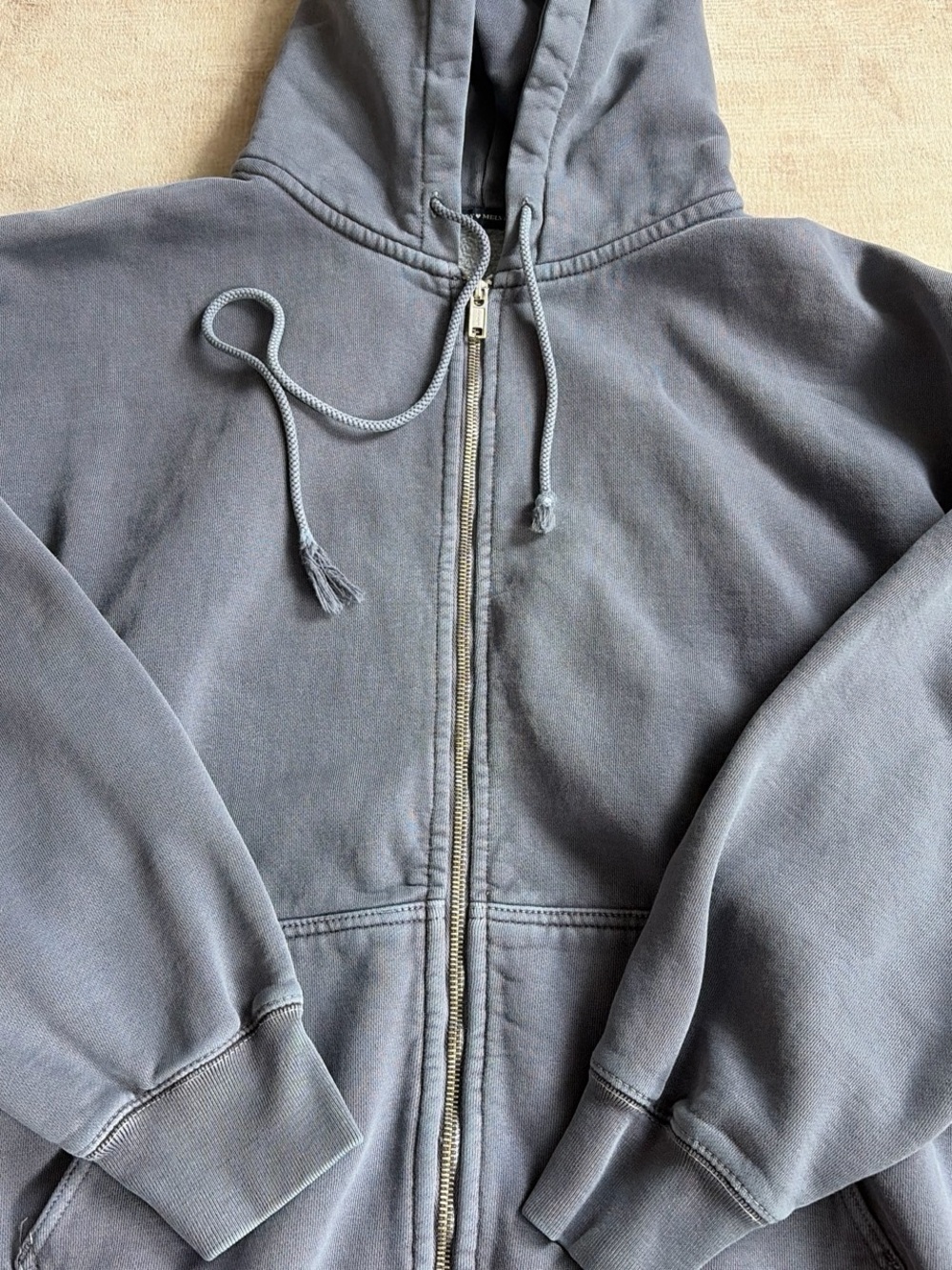 Brandy Melville Gray Zip-Up Hoodie with Hood